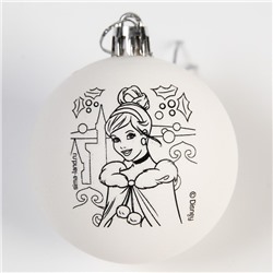 Новогодний шар под раскраску, Принцессы: Золушка, размер шара 5,5 см