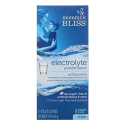 Mommy's Bliss, Electrolyte Powder Packs, Unflavored, 1 Year +, 8 Powder Packs, 0.18 oz (5.2 g) Each