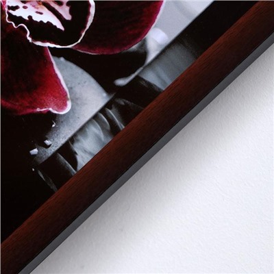 Картина "Тёмно-розовые орхидеи" 42х107 см рамка микс