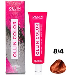 Перманентная крем-краска для волос  COLOR 8/4 Ollin 100 мл