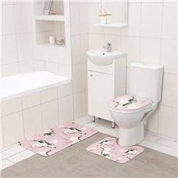 Набор ковриков для ванной и туалета Доляна «Фло», 3 шт: 50×80 см, 50×40 см, 38×43 см