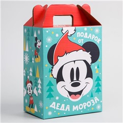 Коробка подарочная складная "С Новым Годом! Подарок деда Мороза", Микки Маус и друзья, 16 х 21 х 10 см