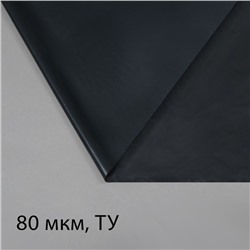 Плёнка полиэтиленовая, техническая, толщина 80 мкм, 3 × 100 м, рукав (1,5 м × 2), чёрная, 2 сорт, Эконом 50 %