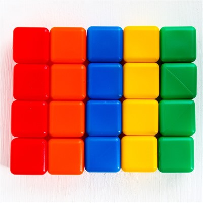 Набор цветных кубиков, "Смешарики", 20 штук, 4х4 см