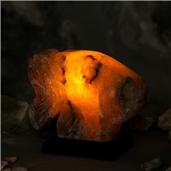 Соляная лампа "Рыбка", цельный кристалл, 15 см, 2-3 кг.