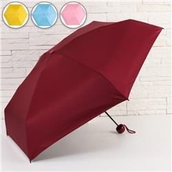 Зонт механический «Пилюля», ветроустойчивый, мини, 5 сложений, 6 спиц, R = 45 см, цвет МИКС