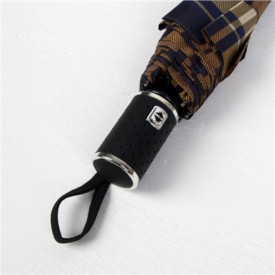 Зонт автоматический «Сдержанность», прорезиненная ручка, 3 сложения, 8 спиц, R = 48,5 см, цвет МИКС