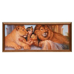 Картина "Клеопатра со львами" 50х20 см (53х23см)