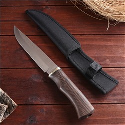 Нож охотничий "Эрни", лезвие 14 см, в чехле, деревянная рукоять, микс
