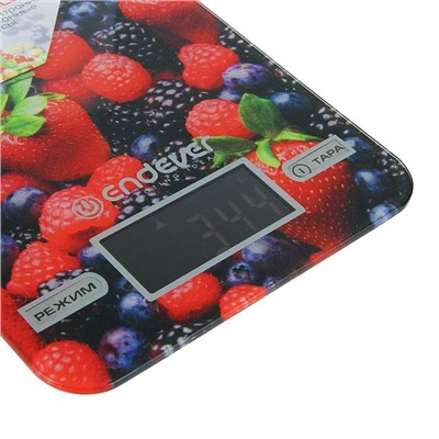Весы электронные кухонные Endever SkylineKS-528, до 5 кг, LED-дисплей, "ягоды"