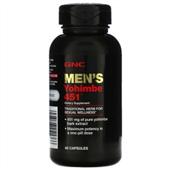 GNC, Men's Yohimbe 451, 451 mg, 60 Capsules