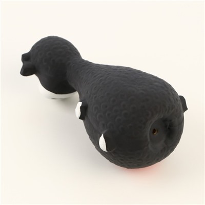 Игрушка пищащая для собак "Пёс-кегля", 14 см, чёрная/белая/бордовая