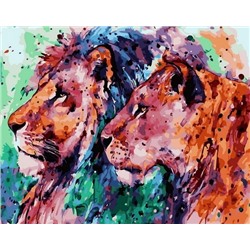 Картина по номерам 40х50 - Лев и львица