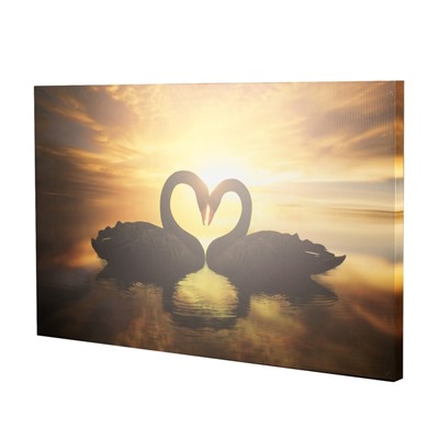 Картина на холсте "Любовь и лебеди" 60*100 см