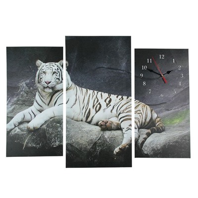 Часы настенные модульные «Белый тигр», 60 × 80 см