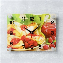 Часы настенные, серия: Кухня, "Блинчики с вареньем", 20х26 см микс