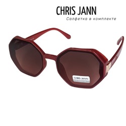 Очки солнцезащитные CHRIS JANN с салфеткой женские бордовые