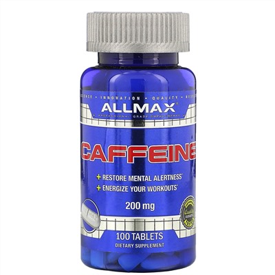 ALLMAX Nutrition, Кофеин, 200 мг, 100 таблеток