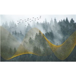 3D Фотообои «Туман над лесом»