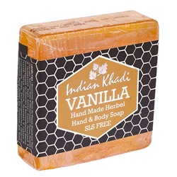 Мыло Ваниль ручной работы без SLS Кхади Vanilla Hand Made Herbel Soap SLS Free Indian Khadi 100 гр.