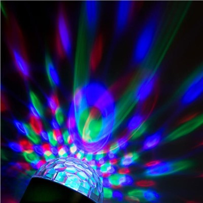 Световой прибор «Вокруг сферы» 12 см, свечение RGB, 220 В, чёрный