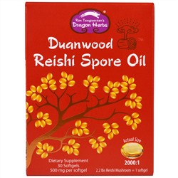 Dragon Herbs, Duanwood масло из спор грибов рейши, 500 мг, 30 капсул