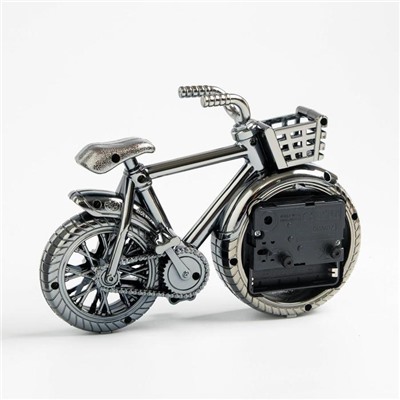 Будильник "Велосипед с корзиной", дискретный ход, d=7 см, 13.5 х 18.5 см