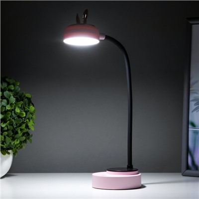Лампа настольная "Ушки" LED 3 режима 2Вт USB розовый 6х12х37 см