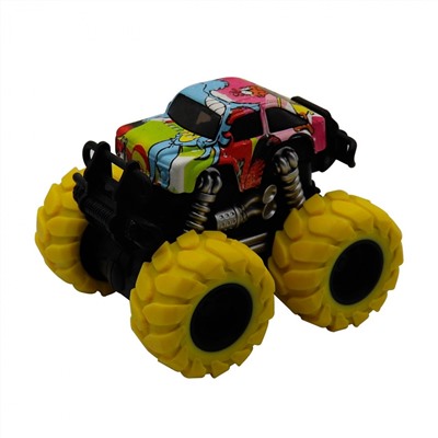 Машина пластиковая FUNKY TOYS FT61042 гоночная die-cast, 4*4, желтые колеса