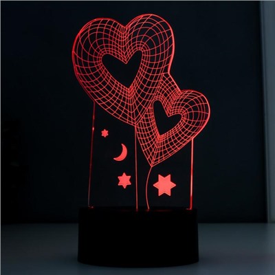 Светильник "Сердца", LED RGB 2Вт  11,8х9,6х20см