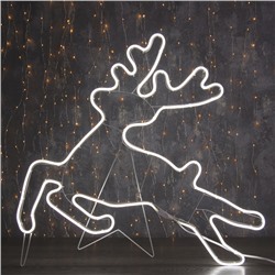 Неоновая фигура «Олень летящий», 70 × 70 см, 480 LED, 220 В, свечение белое