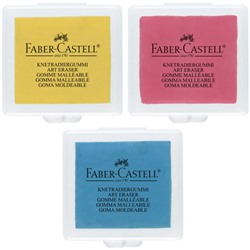 Ластик-клячка Faber-Castell 1273 (микс 3 цвета) в индивидуальной упаковке