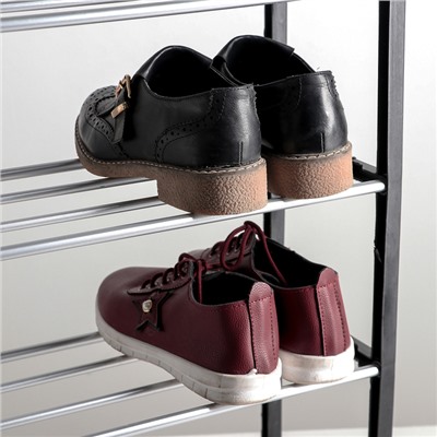 Полка для обуви Доляна, 4 яруса, 42×19×60 см, цвет чёрный