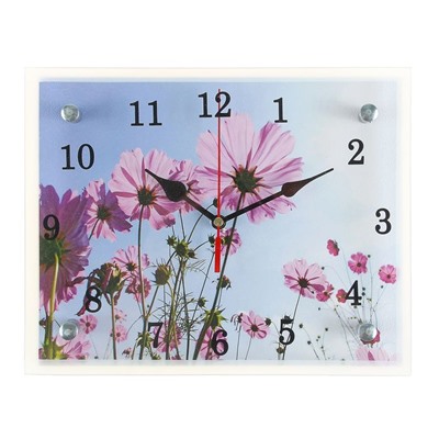 Часы настенные, серия: Цветы, "Сиреневые цветы", 20х25  см, микс