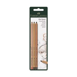 Пастель сухая в карандаше набор Faber-Castell PITT® Pastel, 3 штуки, сангина/черный
