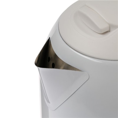 Чайник электрический "Добрыня" DO-1256, металл, 2 л, 2000 Вт, белый с рисунком "Снегири"