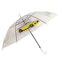 Зонт детский «Жёлтая машина» п/а прозрачный светоотражающий d=90 см