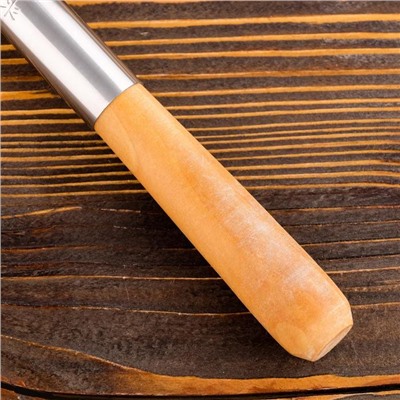 Шумовка для казана узбекская 53см, диаметр 15см, светлая деревянная ручка