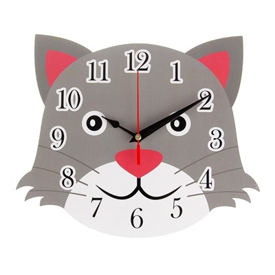 Часы настенные, серия: Детские, "Кот", 24 см