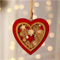 Новогодний декор с подсветкой «Сердце со звёздочками» 10.5×23 см