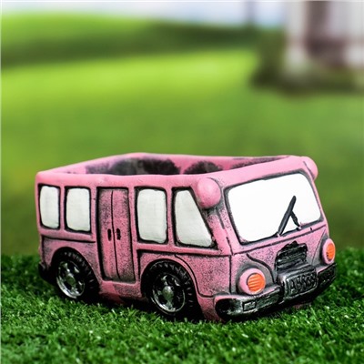 Горшок "Автобус", розовый 14*8*7 см