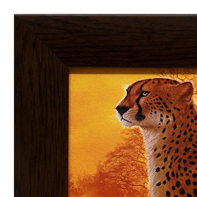Картина "Леопард на охоте" 20х15 (23х17) см