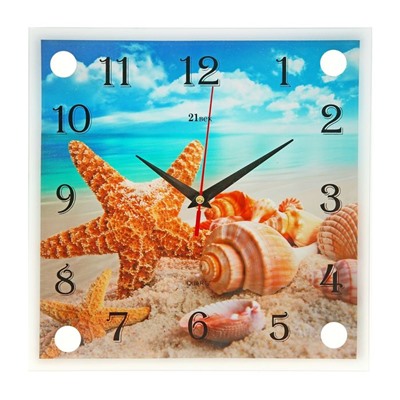 Часы настенные, серия: Море, "Морская звезда", 25х25  см, микс
