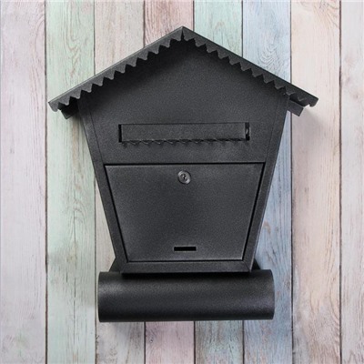 Ящик почтовый с замком, вертикальный, «Варшава», чёрный муар