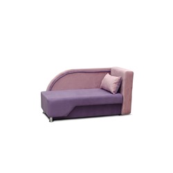 Малый диван «Кенгуру 5», боковая еврокнижка, правый, велюр, цвет сиреневый / розовый