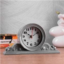 Часы настольные "Милица", плавный ход, 26 х 14 см, корпус серый с белым