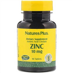 Nature's Plus, Цинк, 10 мг, 90 таблеток