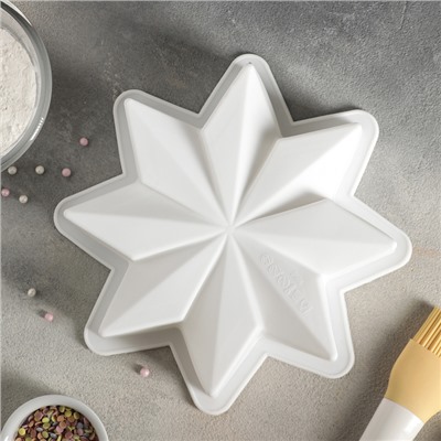 Форма для муссовых десертов и выпечки 22×6 см "Звезда", цвет белый