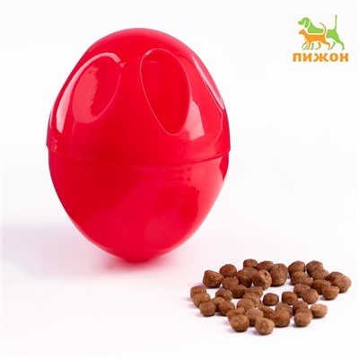 Игрушка для сухого корма "Яйцо", 6,7 см, красная