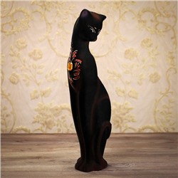 Копилка "Кошка Багира" флок, страз, чёрная, микс